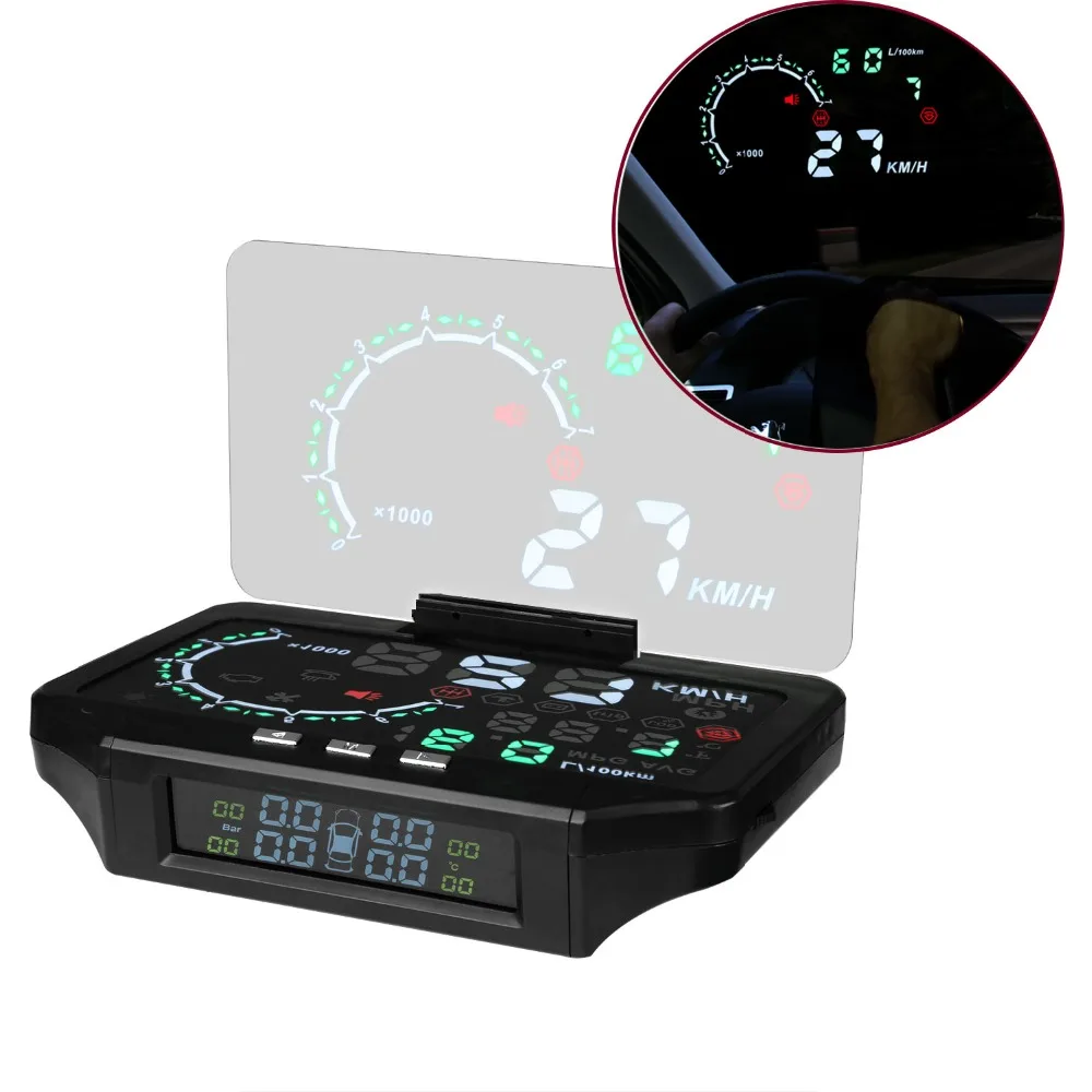 AUTOOL X360 автомобильный TPMS HUD Дисплей датчик контроля давления в шинах термометр OBD2