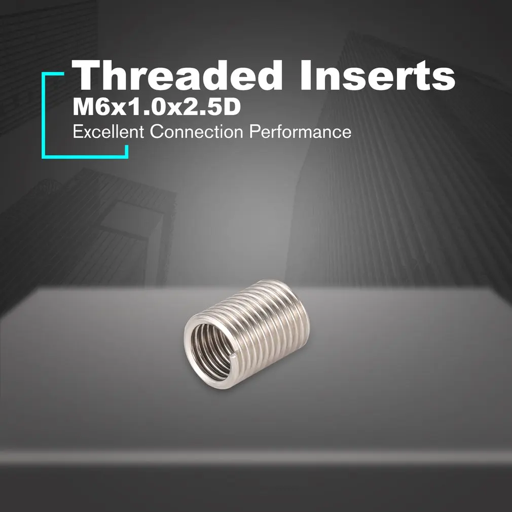 50 шт. резьбовые вставки M6 1 0 2.5D проволока из нержавеющей стали крепежные детали