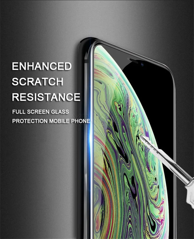 6D Полное покрытие экрана протектор для iPhone 7 8 XS XR XS 11 Pro MAX 6 s 6S Plus закаленное стекло для iPhone X защитная стеклянная пленка