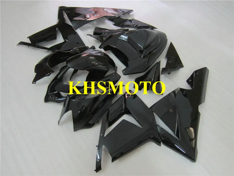 Литья под давлением обтекателя комплект для KAWASAKI Ninja ZX10R 04 05 ZX 10R 2004 2005 zx 10r ABS все глянцевые черные обтекатели комплект+ подарки KY26