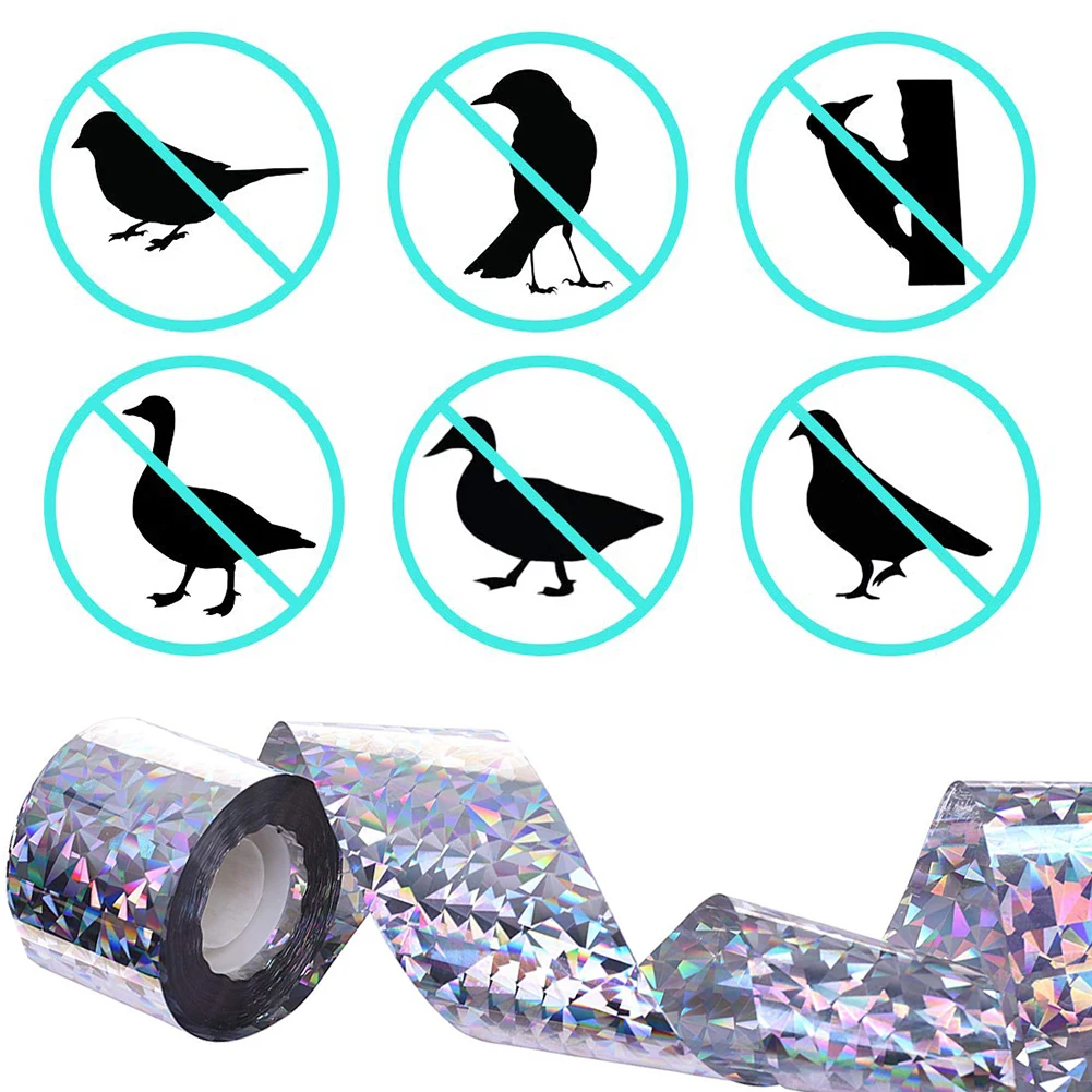 Bird Repellent Scare Tape Dual Sided Reflective Deterrent Ribbon for Homes Gardens Farms High quality | Дом и сад