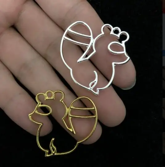 coati in silver 5 шт., сказочное животное, девять хвостов, лисы, маленькая коати, Безель, вентилятор, подвеска, рамка, сделай сам, УФ смола, ремесло, золото, серебро, кролик, Полые Подвески - Цвет: coati in silver