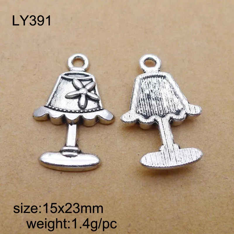 50 шт./лот подвески из сплава Античная Посеребренная настольная лампа Подвеска