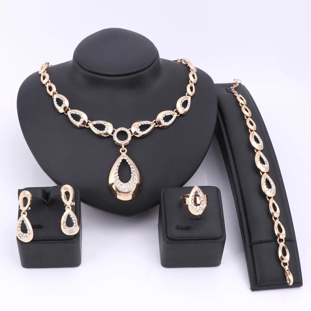 Женское Ожерелье с кристаллами африканские бусы золотого цвета ювелирные наборы