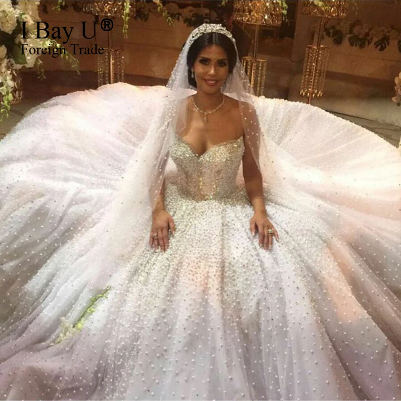 Robe De Mariage 2020 Последняя Мода Милое Свадебное платье с жемчугом Vestido Noiva Princesa