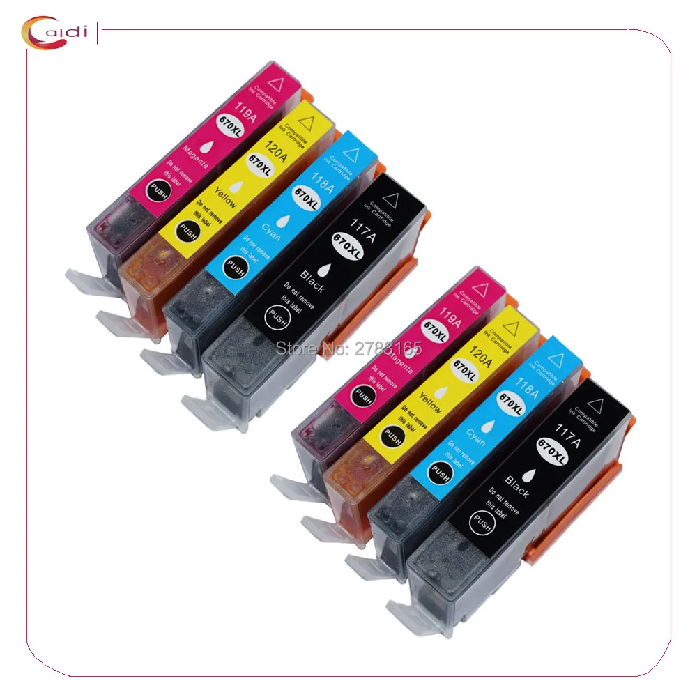 

8pack Compatible for hp HP670 670 670XL HP670XL Deskjet Advantage3525 4615 CZ117AL-CZ120AL inkjet ink cartridge
