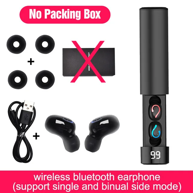 Новинка HBQ Hifi Звук Bluetooth наушники беспроводные 5,0 Powerbank шумоподавление наушники спортивные стерео наушники гарнитура VS Q32 - Цвет: Black No Retail Box