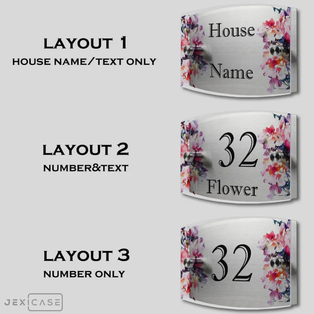 Акварель цветок дом номер двери знак доска Персонализированная современная