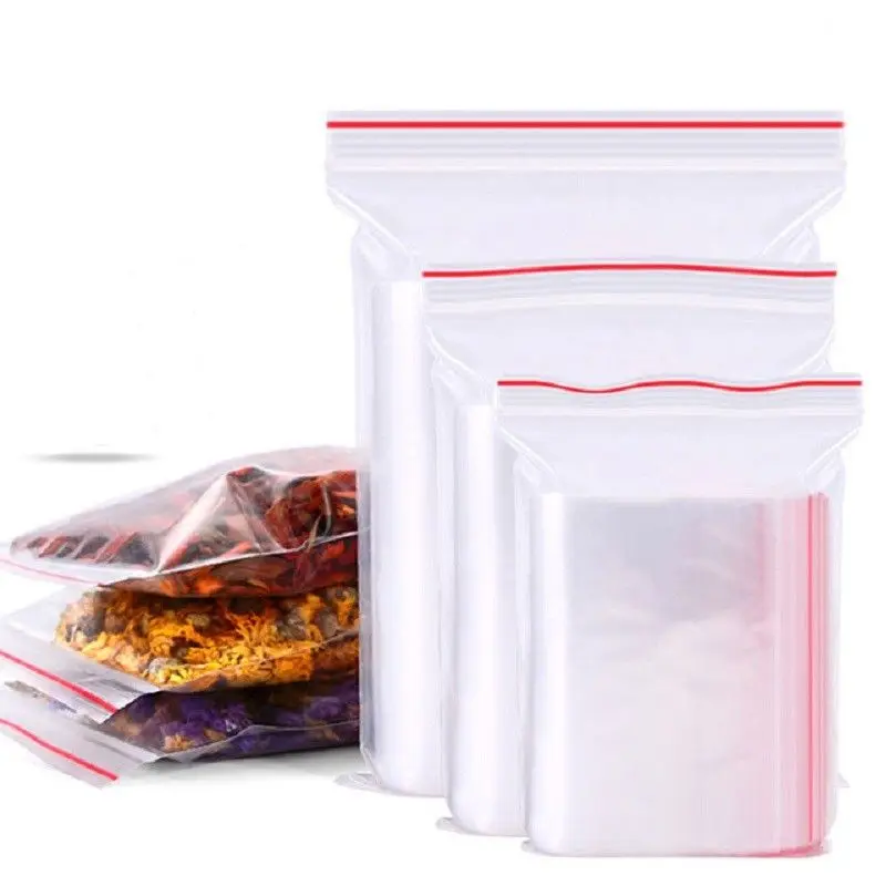 100 шт./упак. Пластик прозрачный замка застежка-молнии сумки Ziplock мешки