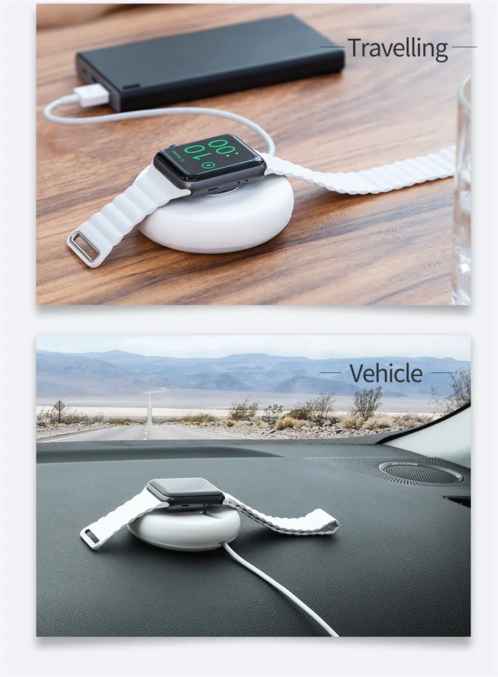 Baseus yo-yo Беспроводное зарядное устройство для Apple Watch зарядное устройство Беспроводная зарядная панель с usb-кабелем 1 м для Apple Watch Series 4 3 2