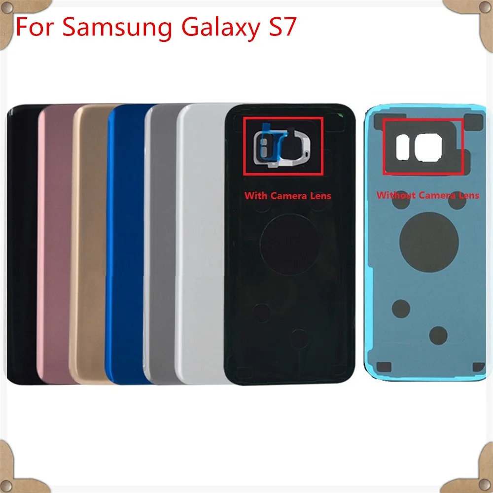 Для Samsung Galaxy S7 G930 G930F крышка для задней панели батарейного отсека со стеклянной