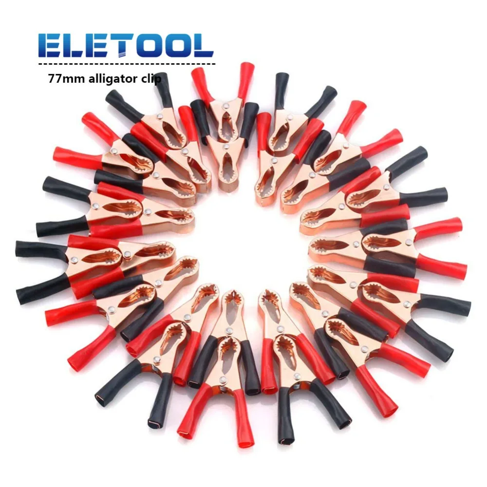 77 мм зажим автомобиля с формой крокодила Батарея зажимы крокодил 50A Красный