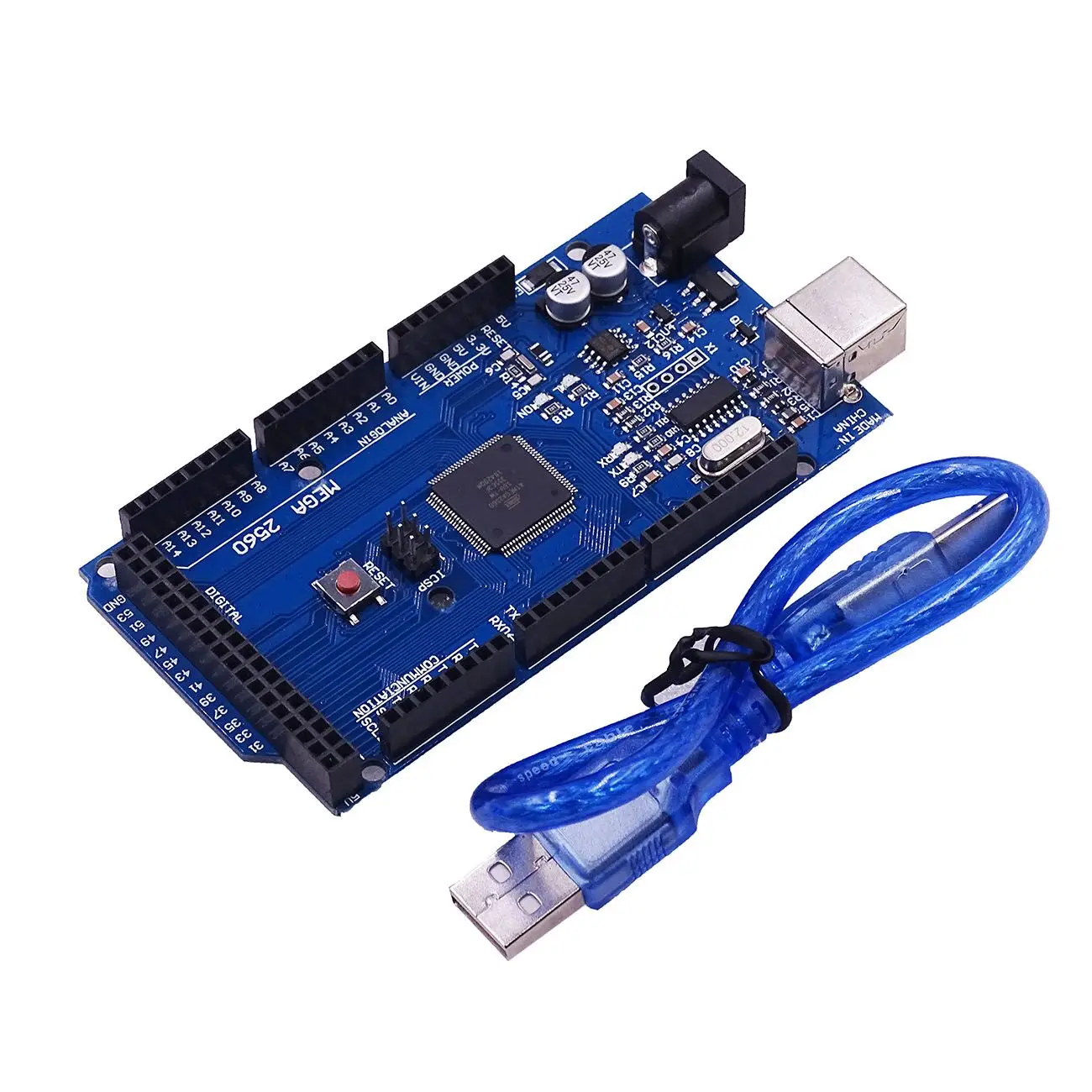 Электронный Набор diy Mega 2560 R3 для arduino+ HC-SR04+ макетный кабель+ релейный модуль+ W5100 UNO щит+ LCD1602 клавиатура Щит - Цвет: 2560 R3 and cable