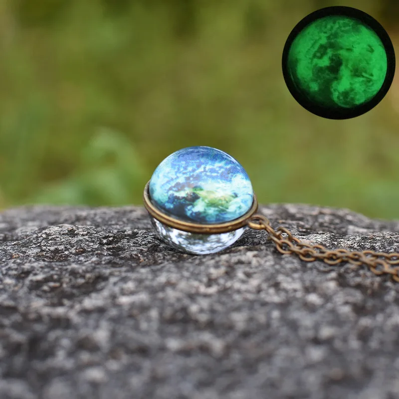 Новинка 2019 Двусторонняя подвеска Nebula Galaxy ожерелье с подвеской в виде планеты