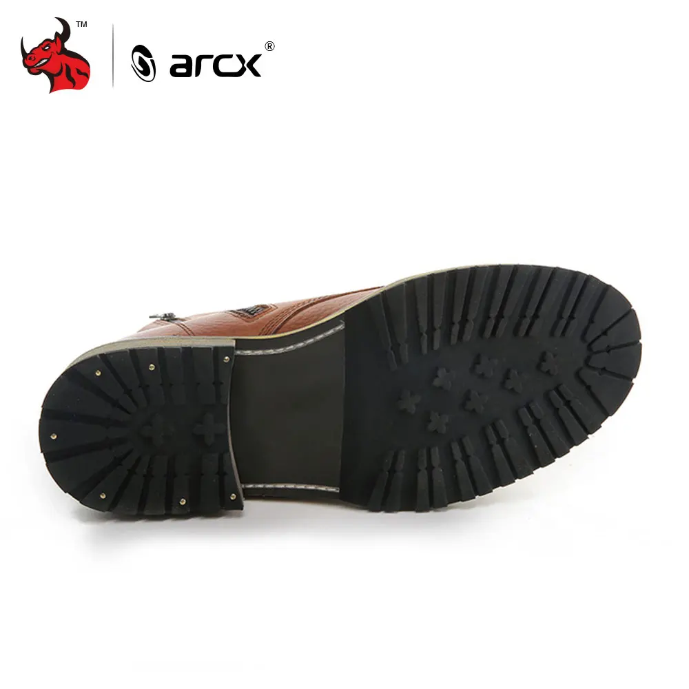 Мотоциклетные ботинки ARCX кожаные гоночные мужские дорожные кофейного цвета