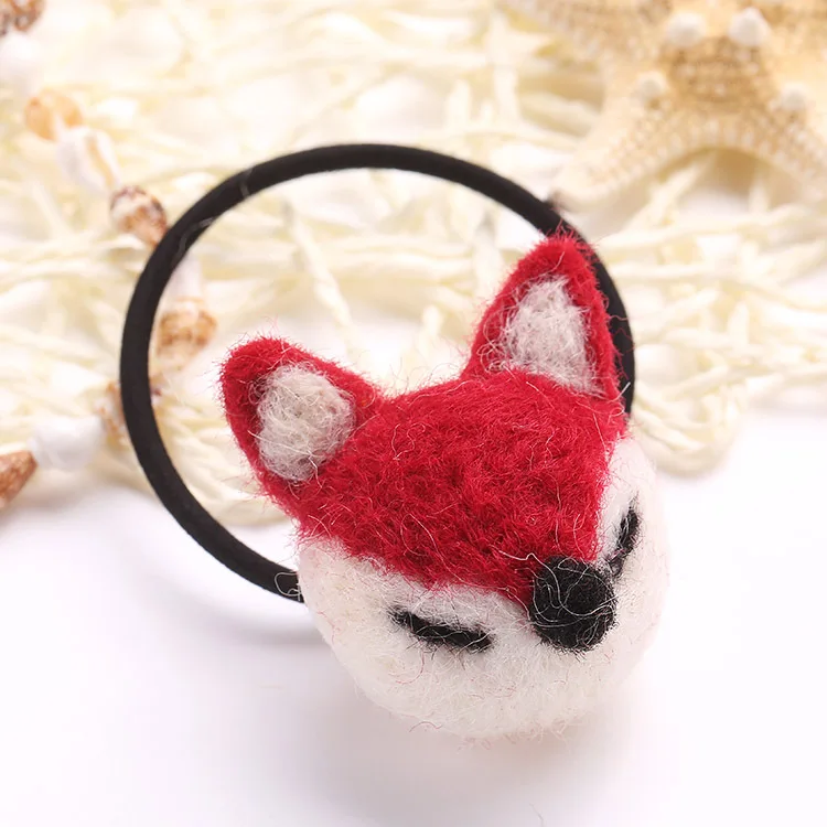 Красочные шерстяные мяч цветы эластичная лента для волос мультяшная Резина