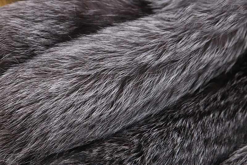 Шуба из натурального меха серебристой лисы для женщин шуба Короткие Стильные