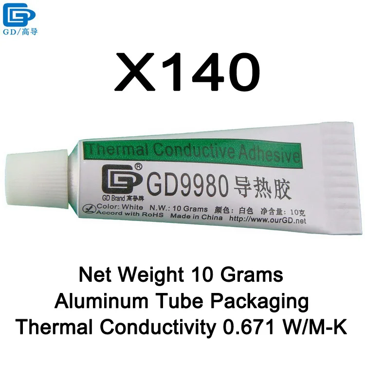 GD9980-ST10 140 PCS GD9980 теплопроводящий клей для цемента теплоотвод пластырь силиконовый белый для светодиодный VGA ST85 ST10 - Цвет лезвия: GD9980-ST10 140 PCS