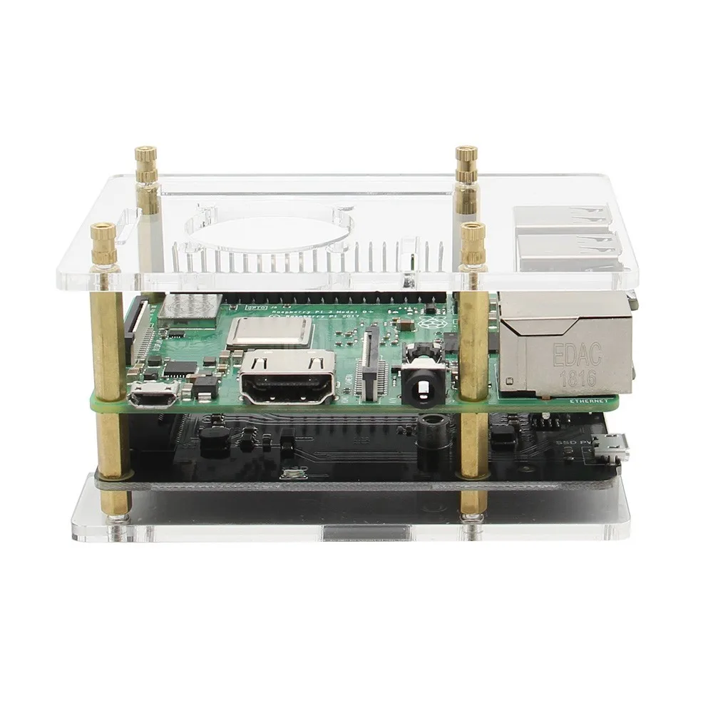 Универсальный Корпус для шляпы Raspberry Pi + противоударные зажимы винты гайки набор