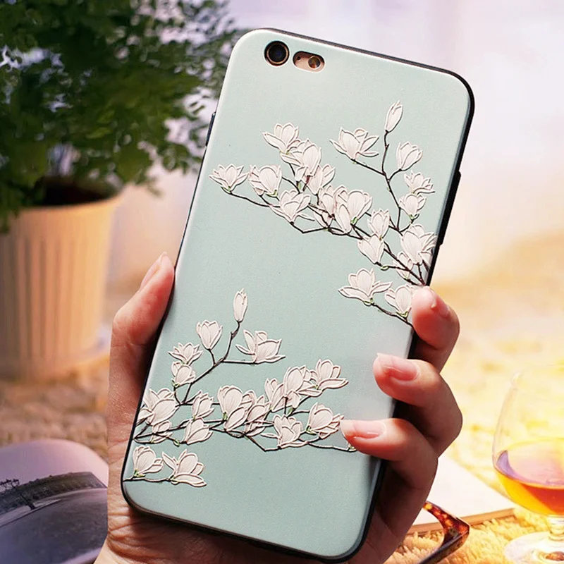 Роскошный чехол с 3D рельефным цветком для Xiaomi A1 5X A2 6 6X 8 8SE Redmi 4X 6A 4A S2 мягкий