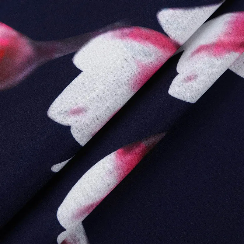 Женское пляжное платье с цветочным принтом коктейльное мини рукавами и бантом