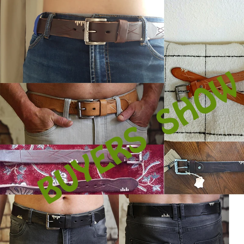 MEDYLA vintage leather belt for men's high-quality tough original leather without interlayer men's leather belt does not fade