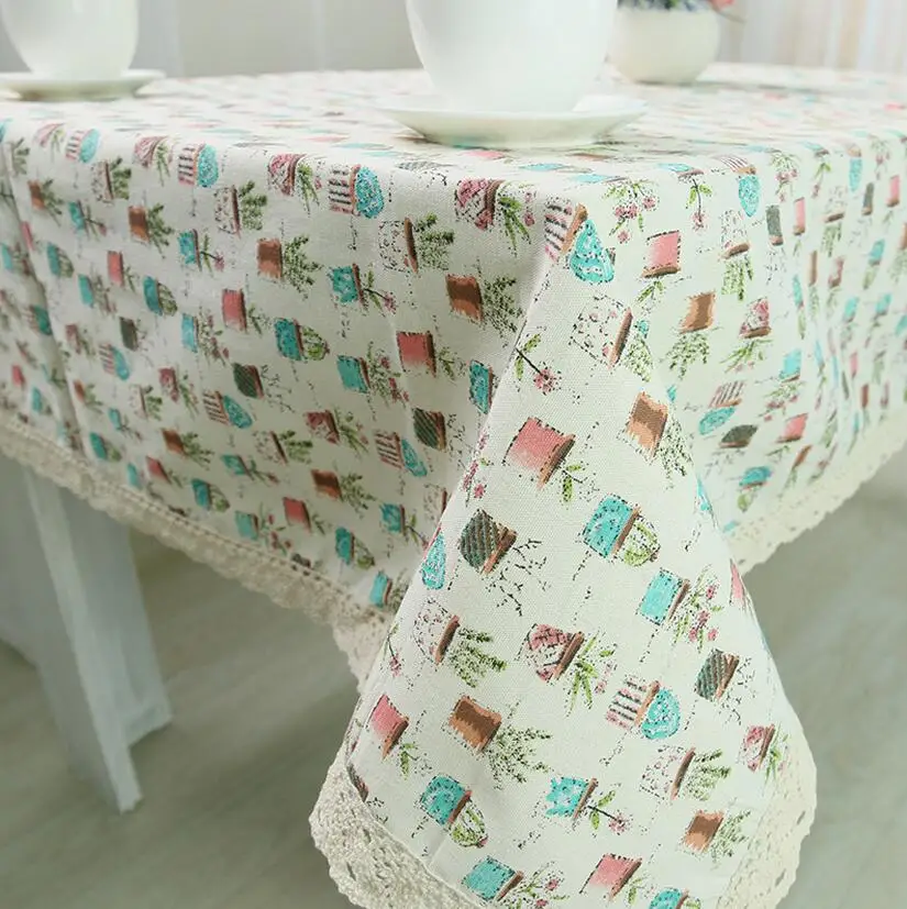 Прямоугольные скатерть из льна и хлопка домашняя прямоугольная белая