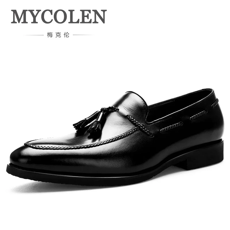 Mycolen новый модный бренд Для мужчин Повседневное кожи кисточкой Обувь мягкой