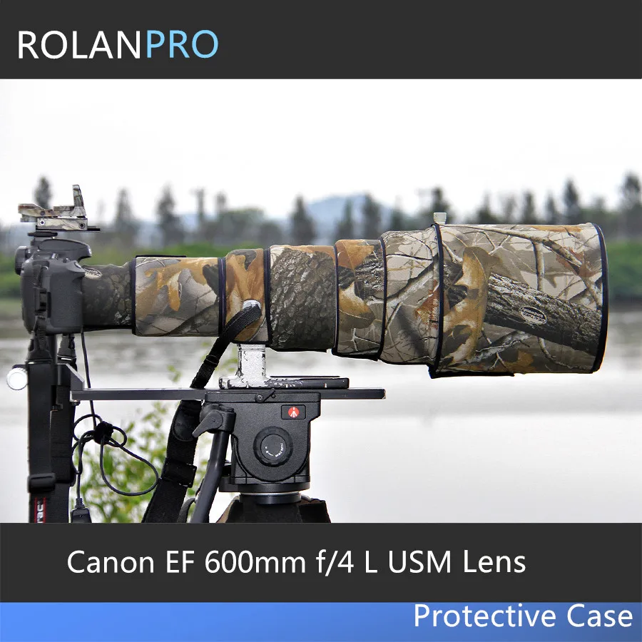 Линзы ROLANPRO сумка камуфляжное дождевое Крышка для объектива USM Canon EF 600 мм f/4 L Nikon