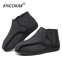 kncokar widen the new wool shoes fat swelling deformation of hallux valgus foot wide elderly diabetes shoes large size 41 48
