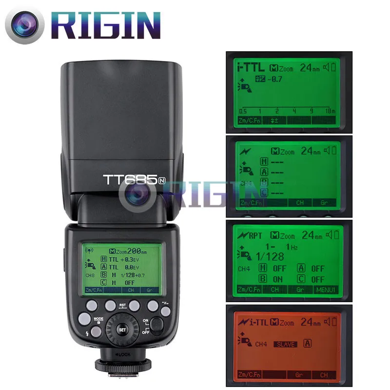 Godox TT685N камера вспышка 2 4 ГГц беспроводная передача + i-TTL II автовспышка (GN60