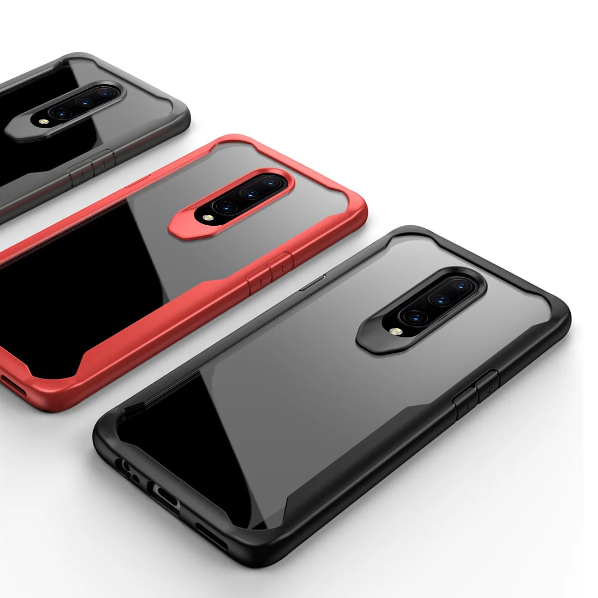 Для Oneplus 7 Pro чехол Роскошный мягкий TPU + PC противоударный Прозрачный для задней
