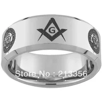 10PCS/LOT FREE SHIPPING!USA WHOLESALES CHEAP PRICE 8MM WOMEN&MENS HIS/HER SILVER BEVELED MASONIC MASTER US NAVY TUNGSTEN RINGS