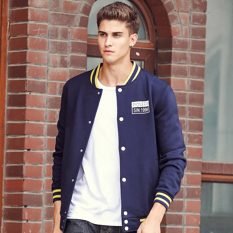 Pioneer Camp Thicken Fleece hoodies men brand clothing top quality button jacket male autumn winter warm blue sweatshirts 622120 | Мужская