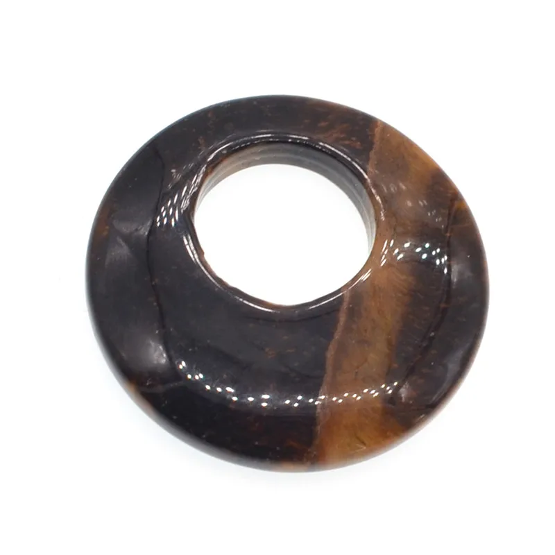 tiger eye SEVENSTONE Мода натуральный камень ожерелья-подвески в виде монет для ювелирных изделий амулеты Ассорти Pierre Naturelle кулон Подарки для женщин - Окраска металла: tiger eye