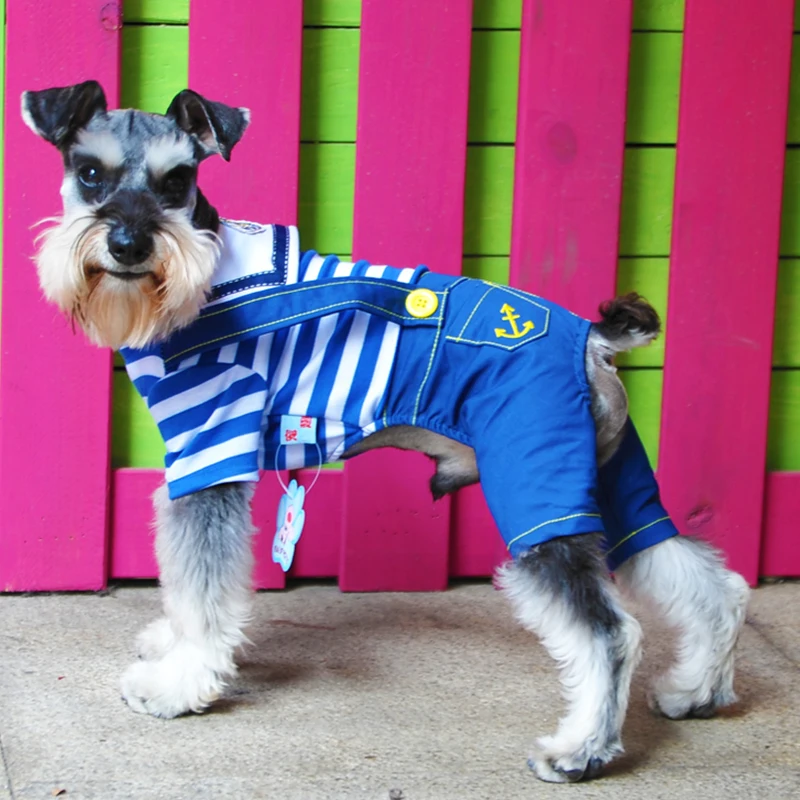Новый Модный хлопковый комбинезон для собак морской воздушный полосатый
