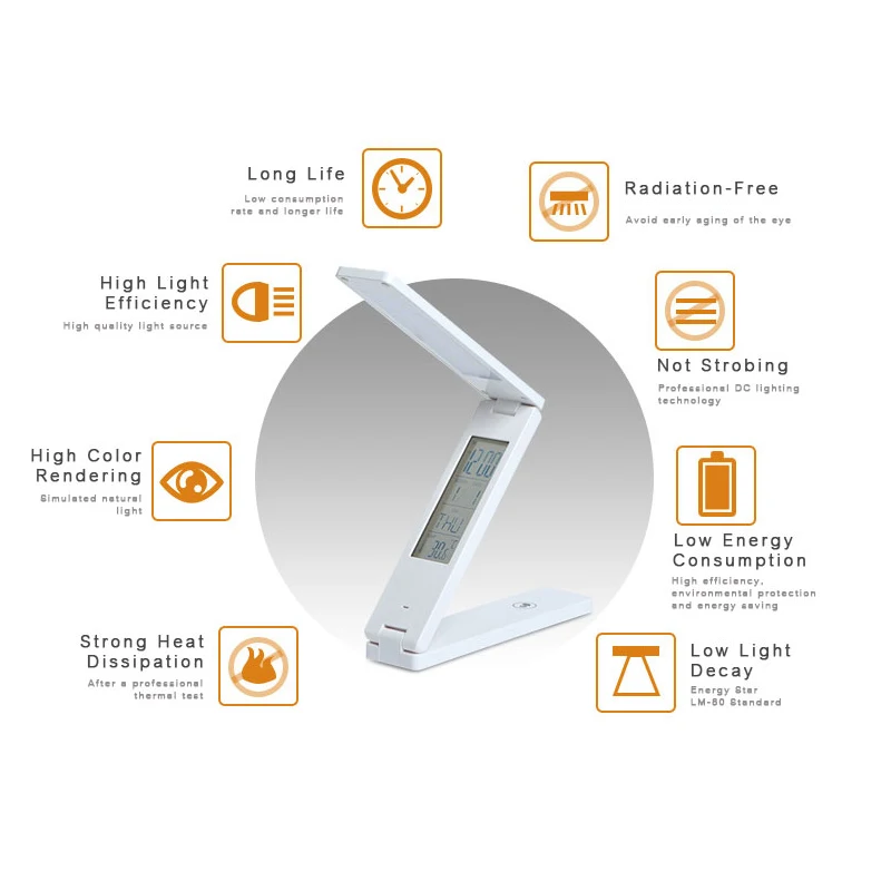 Светодиодсветодиодный Складная Настольная лампа с USB 5 В календарь