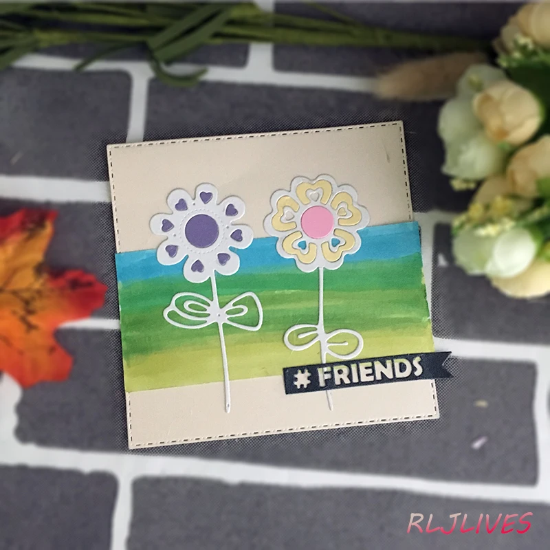 2 шт./компл. трафареты для резки металла в виде цветка рукоделия/фотоальбома