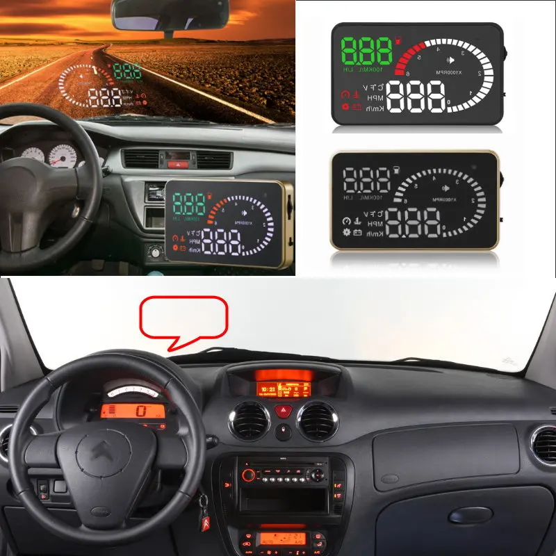 Автомобильный HUD Дисплей для Citroen C2/C3/C4/C5/Picasso/Elysee/Berling электролитический цифровой