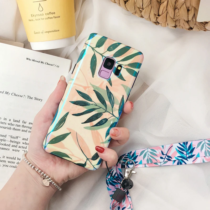 Мягкий чехол YHBBCASES в стиле ретро с листьями растений для Samsung Galaxy S8 S9 S10 Plus Note 10 8 9