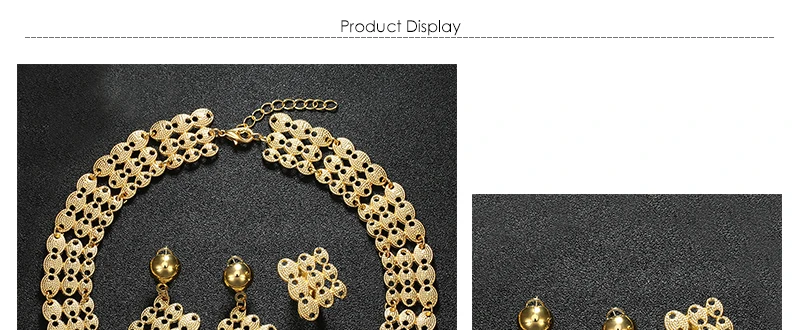OUMEILY Fashion Dubai African Jewelry Set Nigerian Wedding Jewelry Set For Women Brides Gold Color Indian Jewellery Set