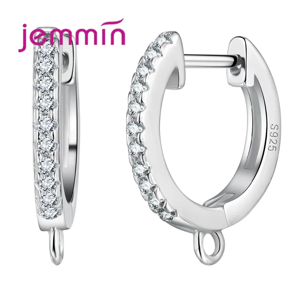 

Trendy DIY Earrings With Tiny CZ Crystal Paved 925 Sterling Silver Hoop Earrings Jewelry for Women Wedding 5 Pairs/Lot