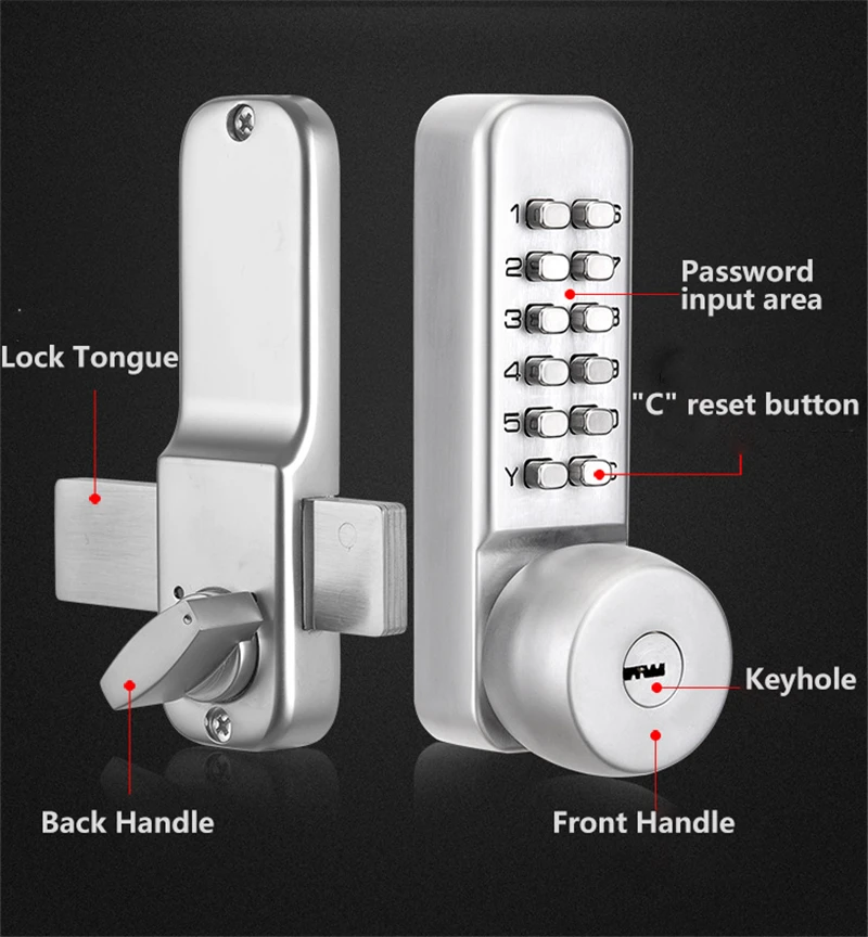 Mechanical Password Door Lock For Home Office Bedroom Furniture Door Locks Security Electronic Induction Password Key Dual Use