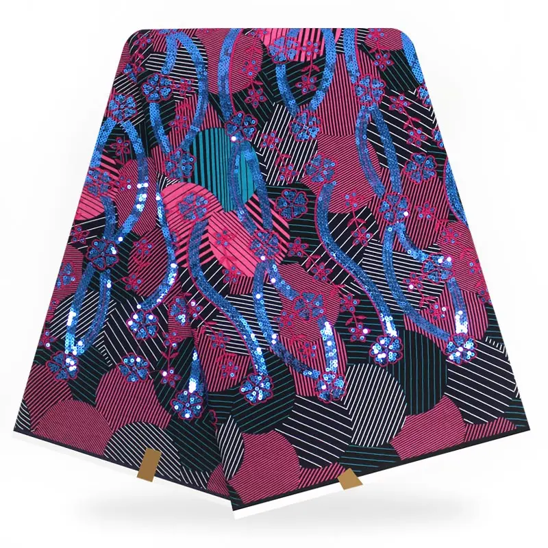High-end latest style party dress cloth printing African real Ankara wax 3D sequins dubai royal traditional zfqd01 | Дом и сад