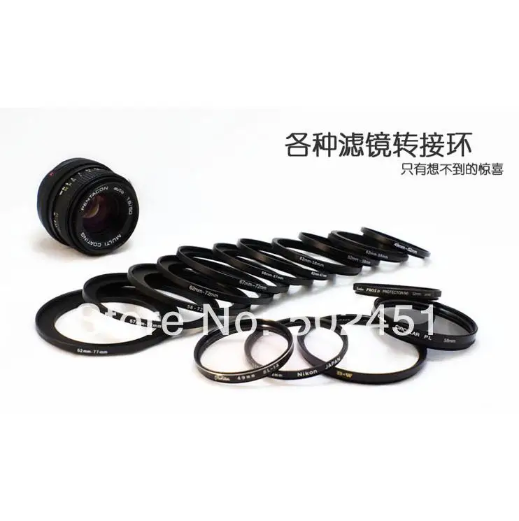 Новинка 49 мм-62 мм черный алюминиевый металлический распродажа повышающее