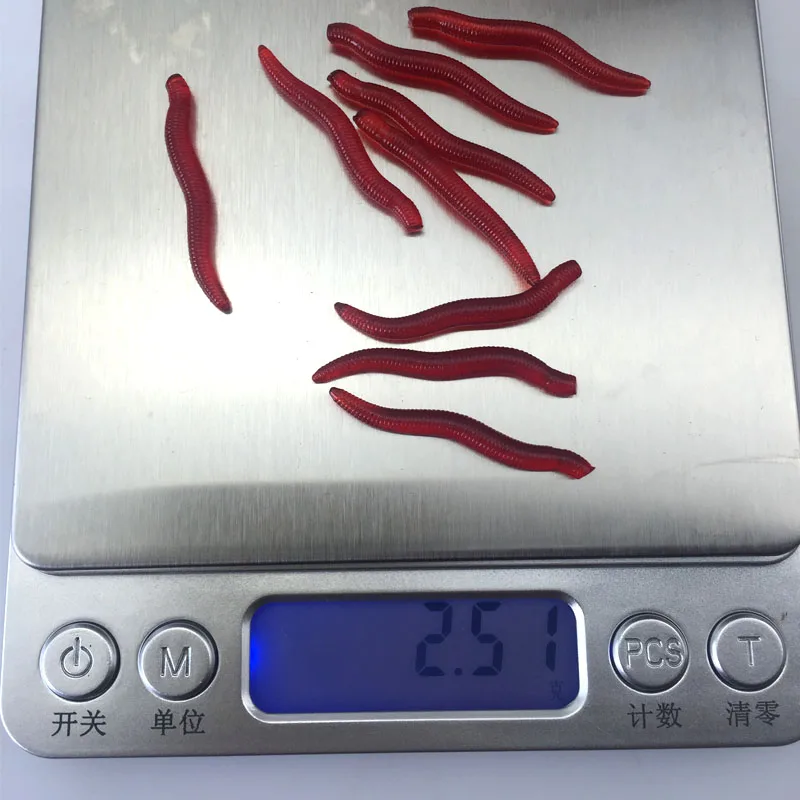 

100pcs/lot 35mm Simulation Earthworm Red Worm Lures Carp Fishing Lure Iscas Artificiais Para Pesca Fishing Tackle