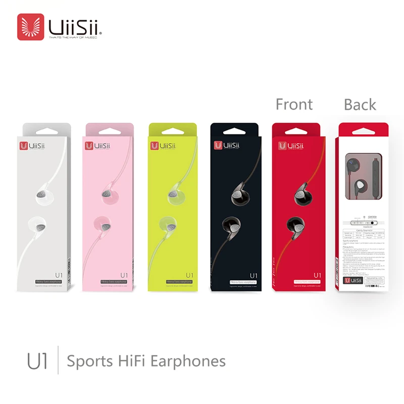 Спортивные наушники Uiisii U1, Универсальные наушники для мобильного телефона, музыкальный плеер, гарнитура, наушники-вкладыши с микрофоном