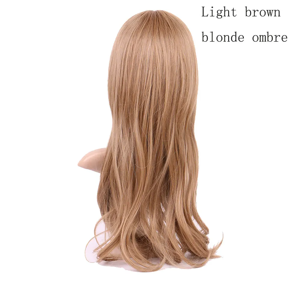 ombre brown blonde S-noilite длинные парики с челкой для женщин прямые вьющиеся Glueless парик синтетические парики Боб Прическа - Цвет: ombre brown blonde