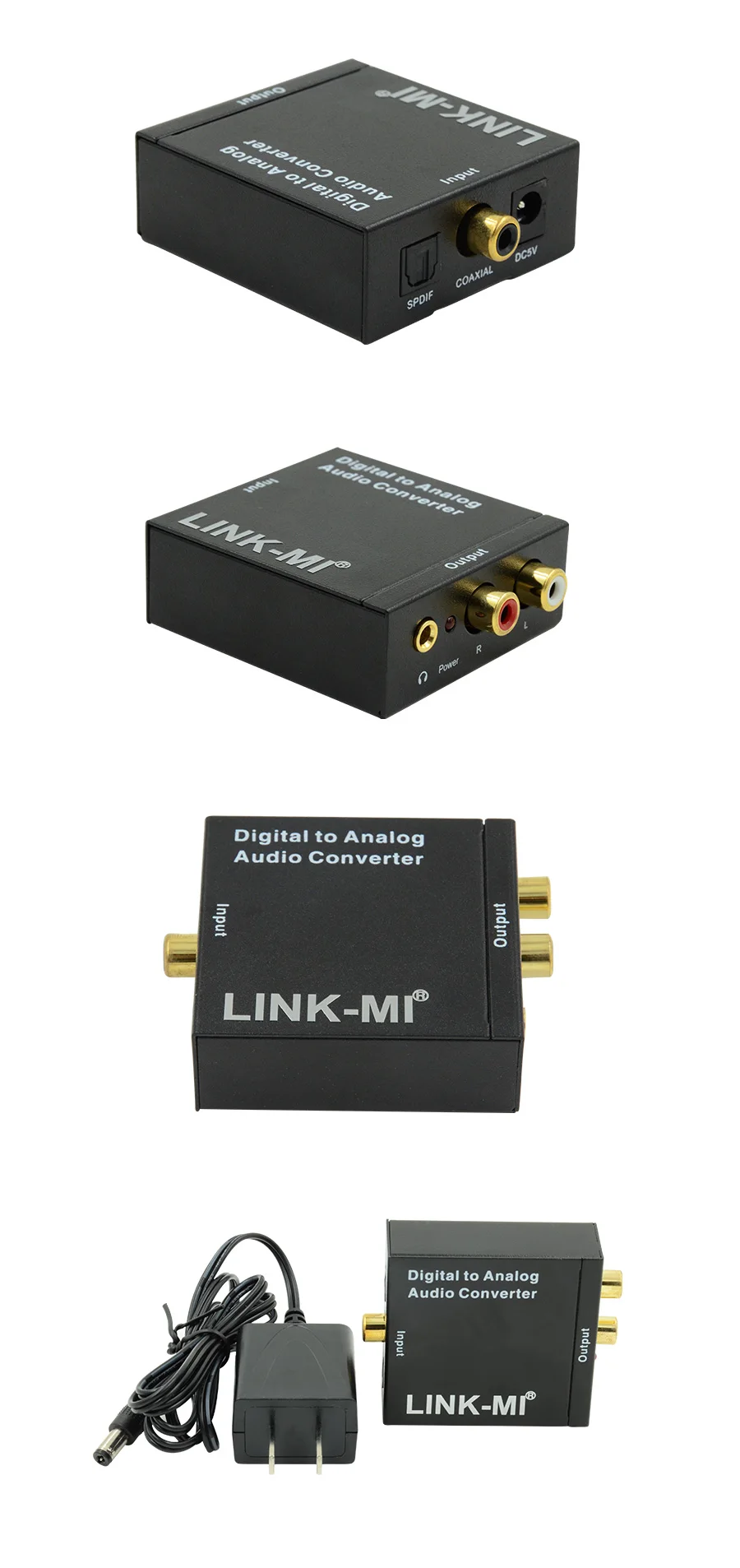 LINK-MI DA01-Audio цифро-аналоговый преобразовывает коаксиальный Toslink 1 xRCA(коаксиальный) L/R аудио и 3,5 мм коробка передач
