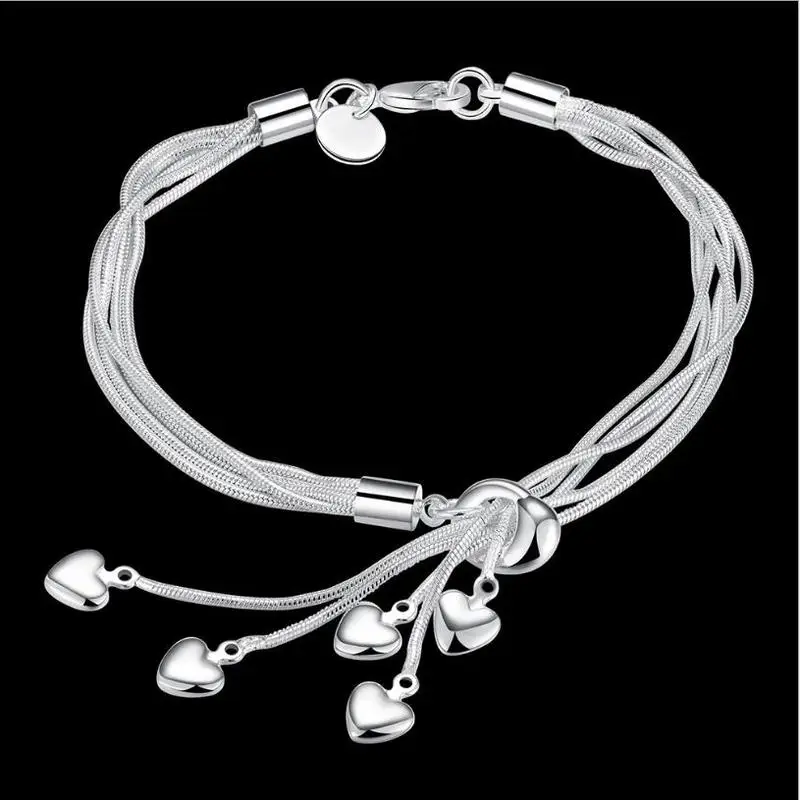 Женские браслеты из стерлингового серебра 925 пробы Everoyal модные Многослойные с